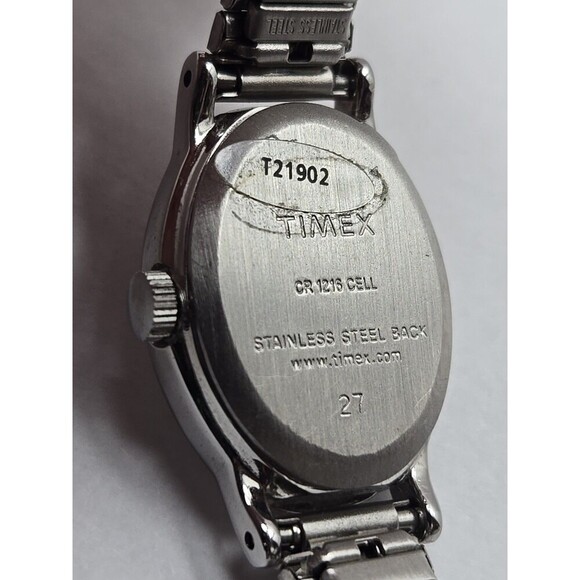 Timex Cavatina Silver Tone Oval Womens Quartz Watch Stretch Band New Battery - Picture 11 of 11